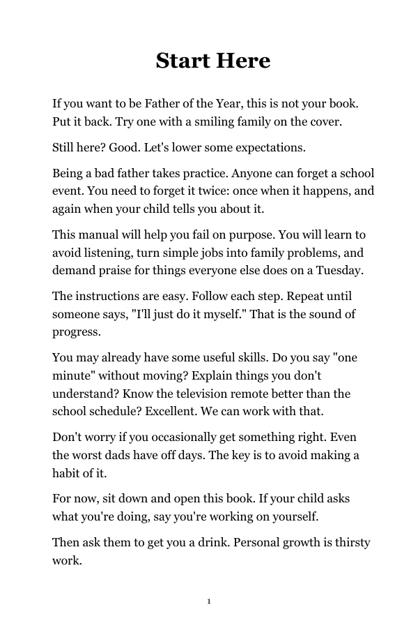 Book page 1: Start Here. Full text is available below.